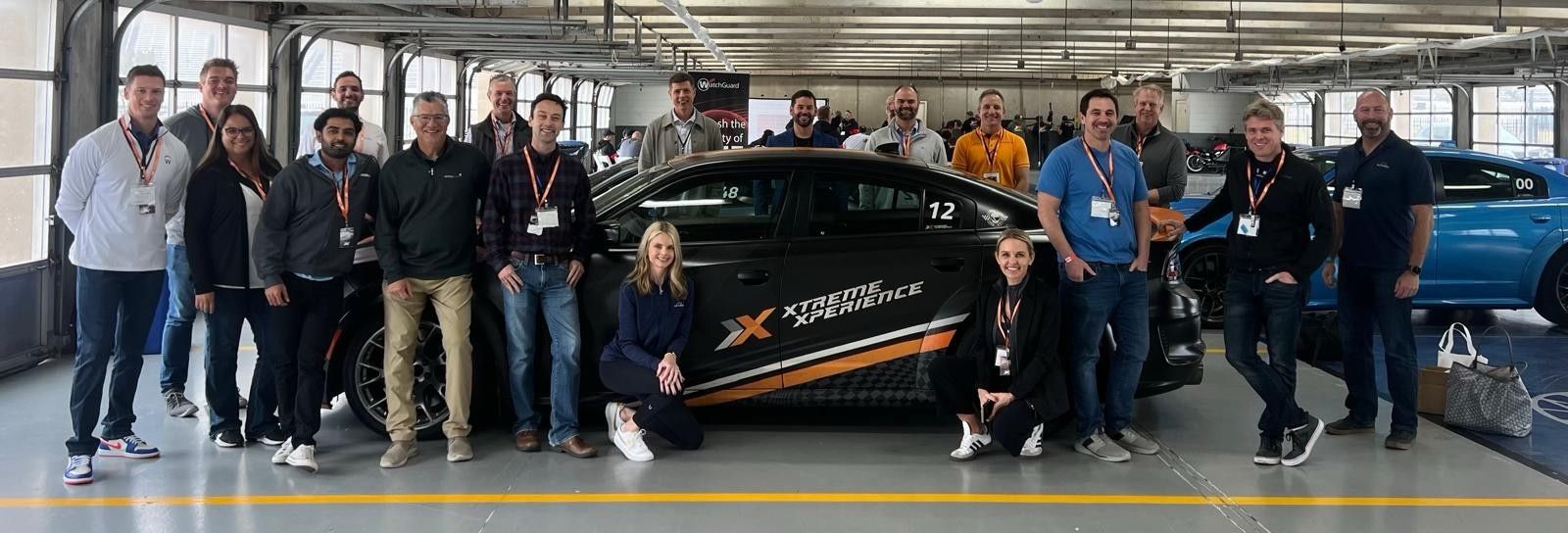 Group at a corporate racetrack experience